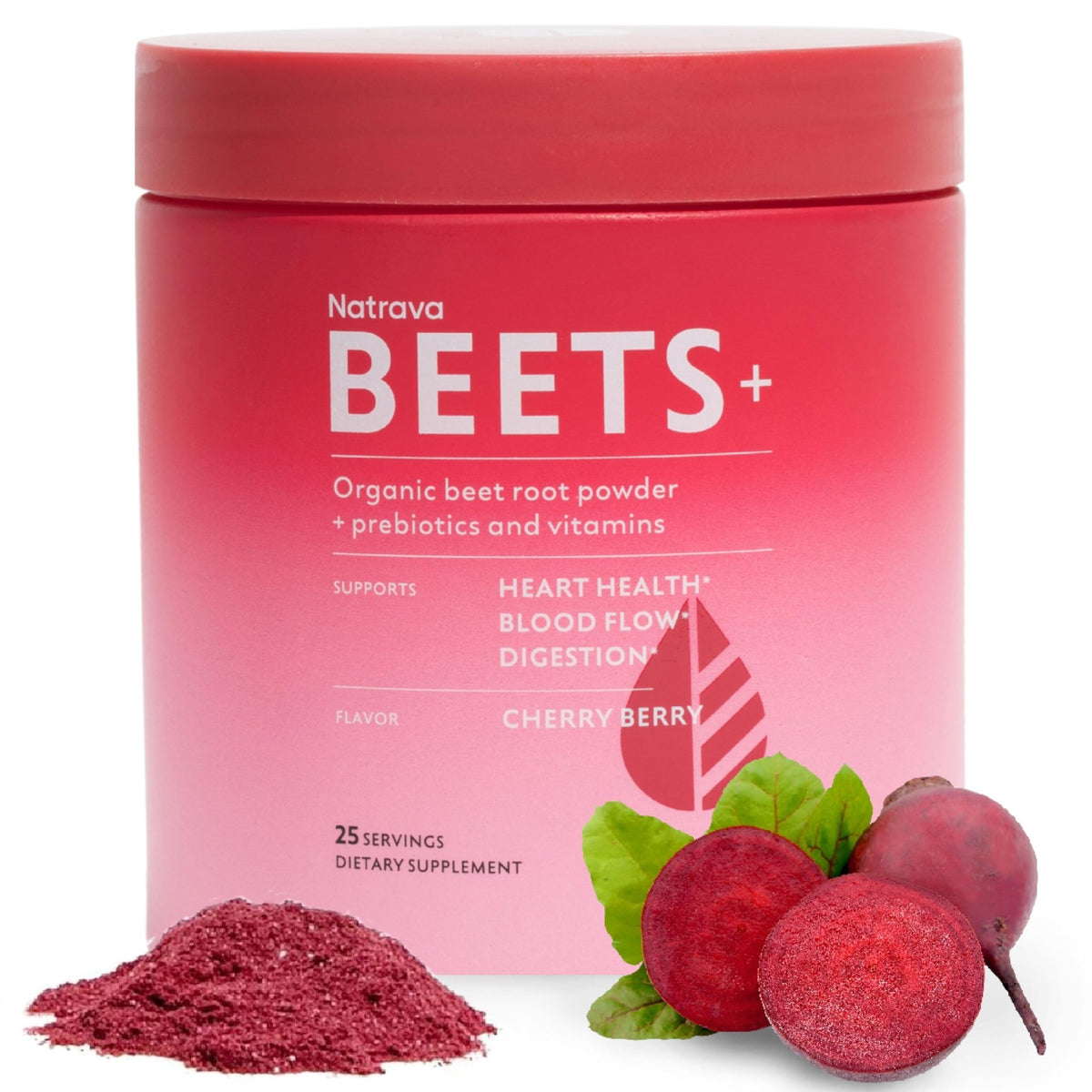 Natrava Beets+ Organic Beet Root Powder Blend Fortified with Vitamins & Prebiotics for Heart Healthy Energy & Nitric Oxide Production - FENGGESTORE20