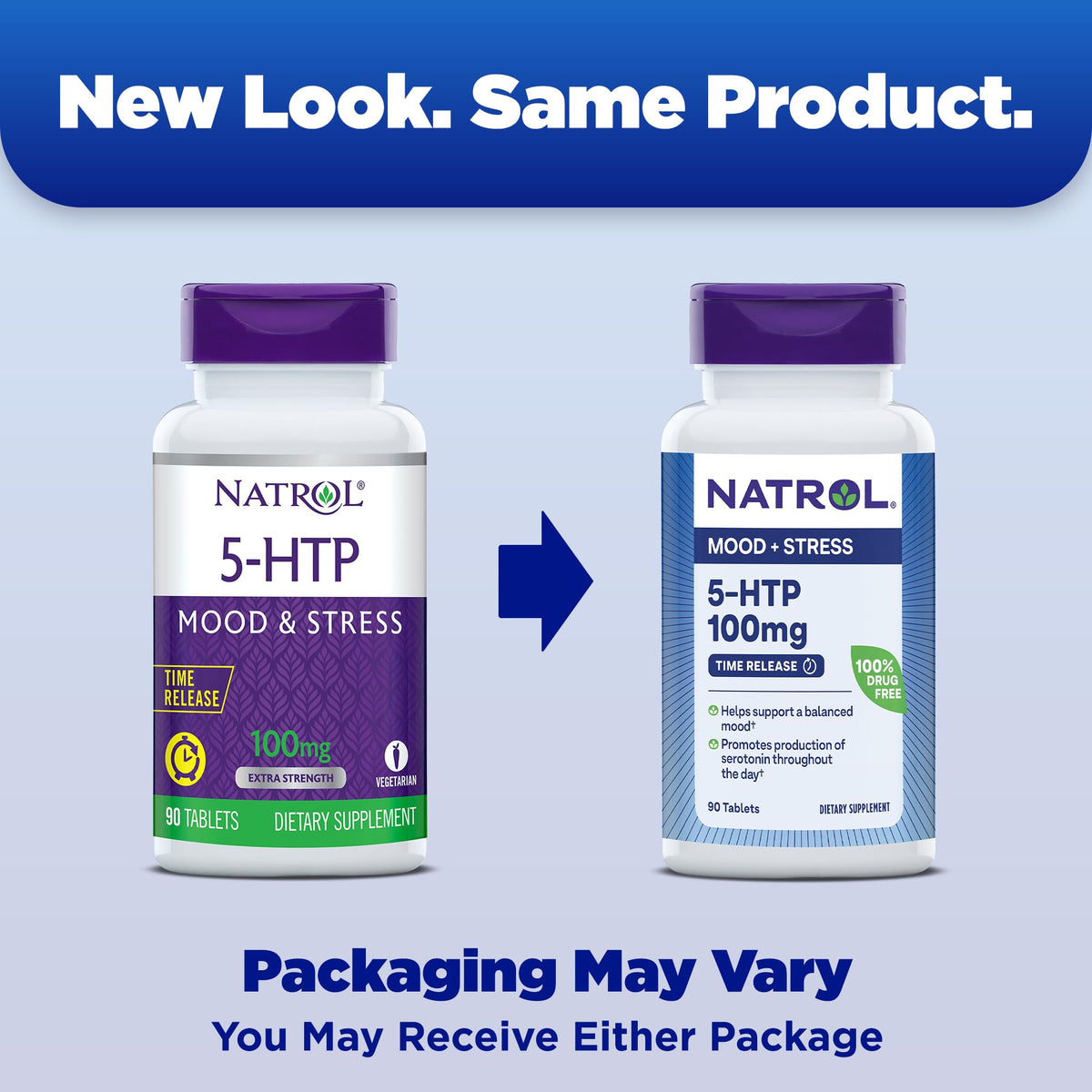 Natrol 5-HTP 100mg, Dietary Supplement Helps Support a Balanced Mood, Mood and Stress Support Supplement, 90 Time Release Tablets, 45-90 Day Supply - FENGGESTORE20