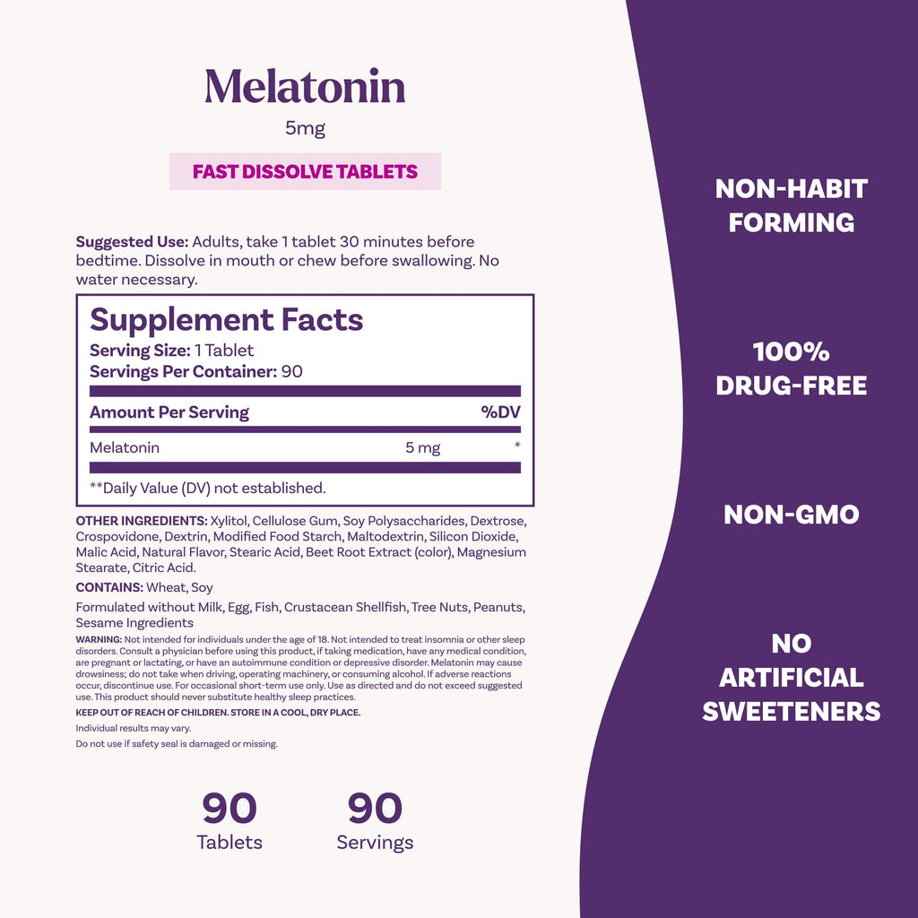 Natrol 5mg Fast Dissolve Tablets Melatonin Strawberry Flavor - FENGGESTORE20