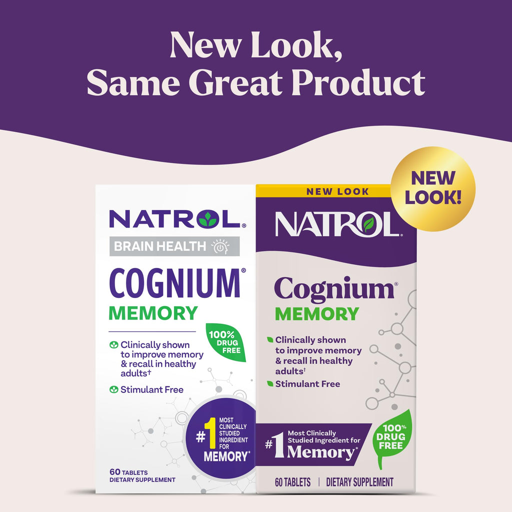 Natrol Cognium Memory, Brain Health Supplements for Adults, Brain Memory Supplements, Enhances Mental Agility in Healthy Adults, - FENGGESTORE20