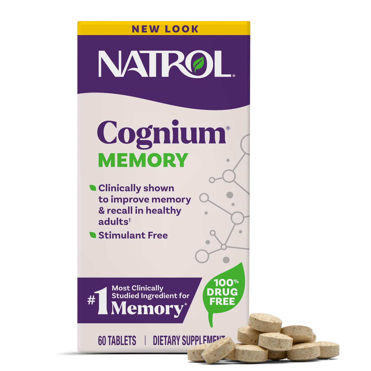 Natrol Cognium Memory, Brain Health Supplements for Adults, Brain Memory Supplements, Enhances Mental Agility in Healthy Adults, - FENGGESTORE20