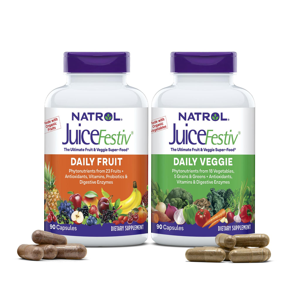 Natrol JuiceFestiv, Vitamins and Supplements for Nutrition & Well-Being, Antioxidants for Cellular Health, 90 Capsules (2-Count), Up to a 45 Day Supply - FENGGESTORE20