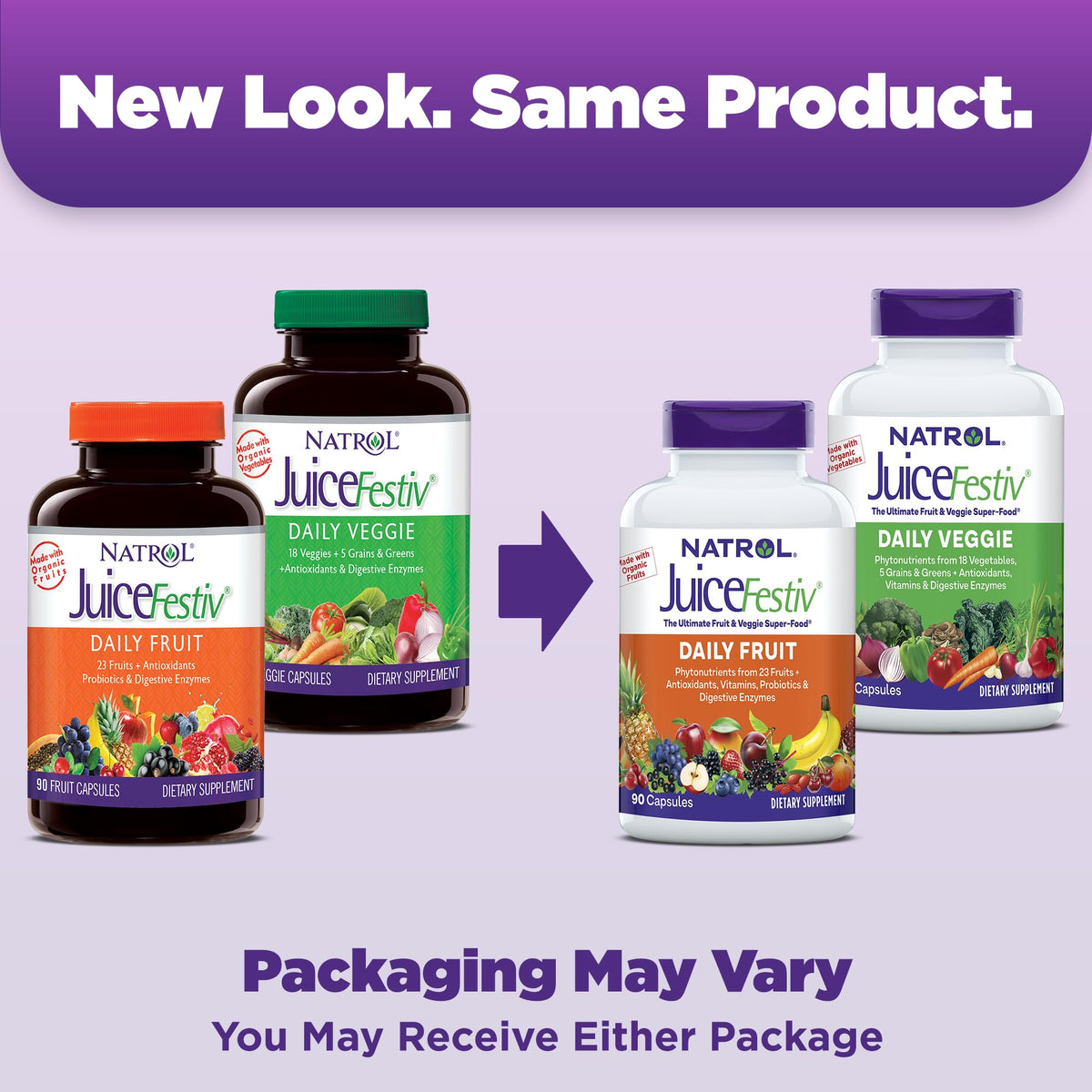 Natrol JuiceFestiv, Vitamins and Supplements for Nutrition & Well-Being, Antioxidants for Cellular Health, 90 Capsules (2-Count), Up to a 45 Day Supply - FENGGESTORE20