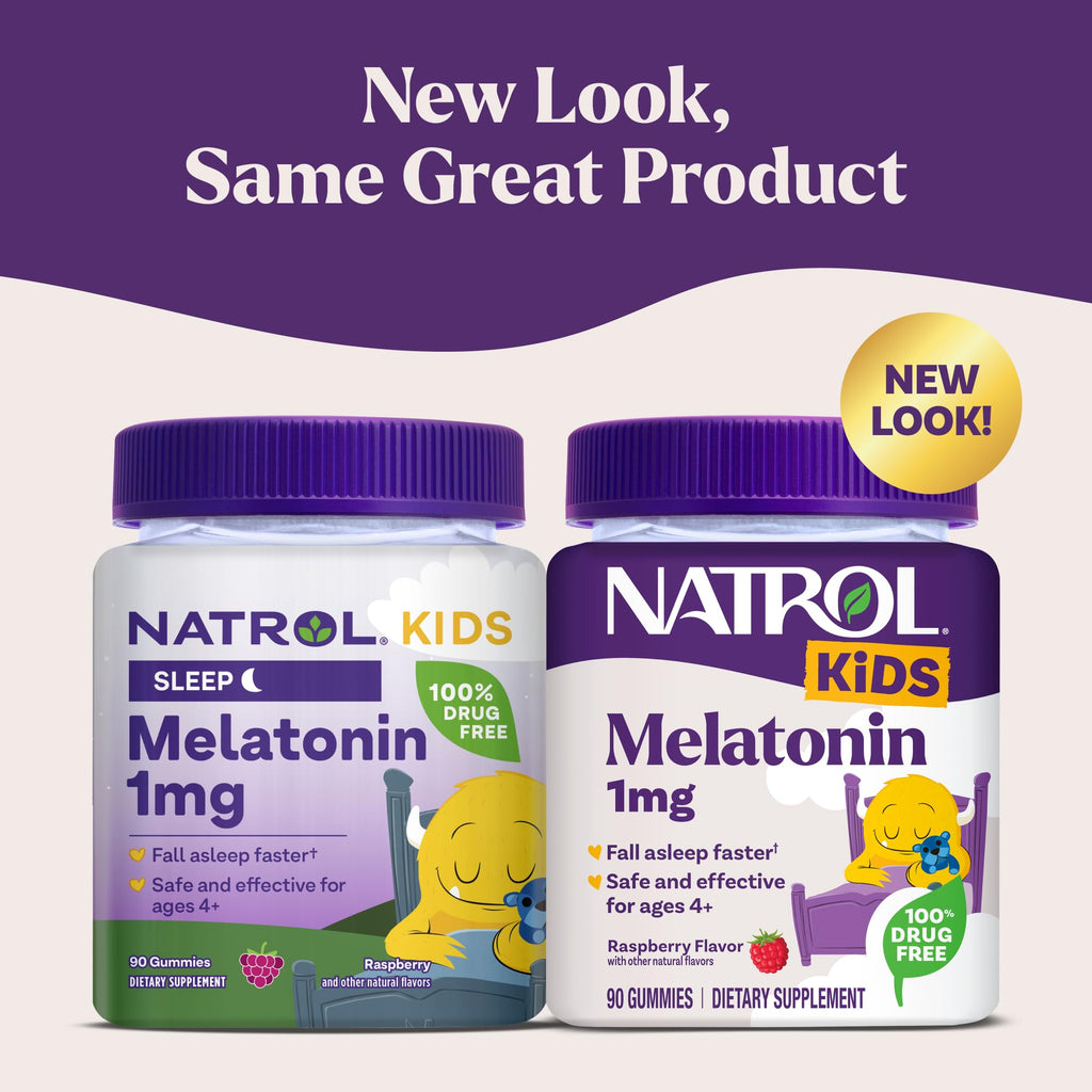 Natrol Kids Melatonin 1mg, for Restful Sleep, 90 Raspberry-Flavored Gummies - FENGGESTORE20