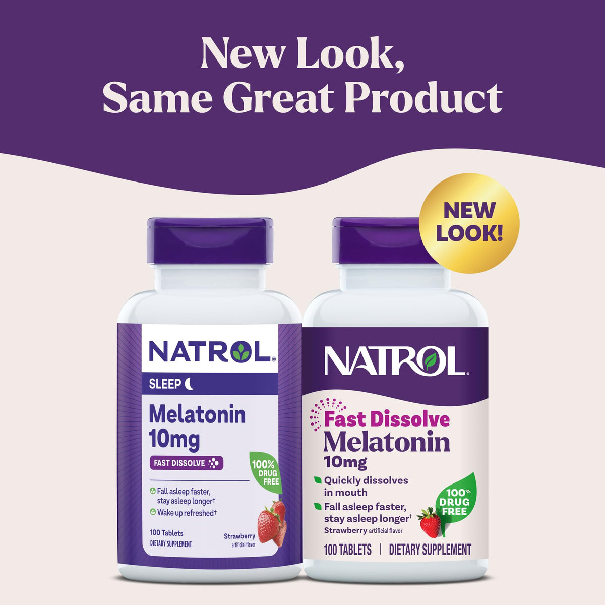 Natrol Melatonin 10mg Fast Dissolve Tablets - Strawberry Flavor, 100 Count, Sleep Support, Fast Dissolve Melatonin for Adults, 100-Day Supply - FENGGESTORE20