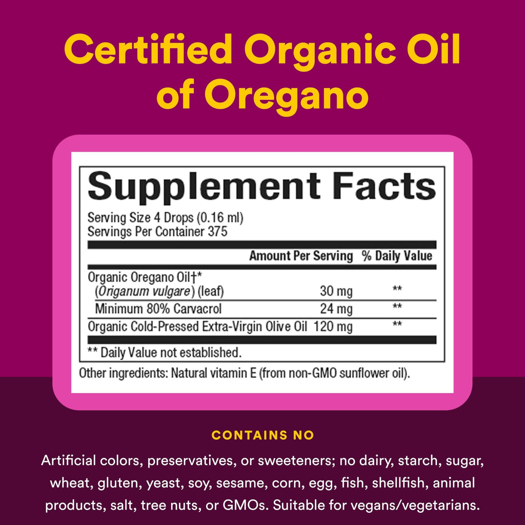 Natural Factors Oil of Oregano - Liquid Antioxidant Support Supplement for Immune Support - Easy Swallow Health Supplement - FENGGESTORE20