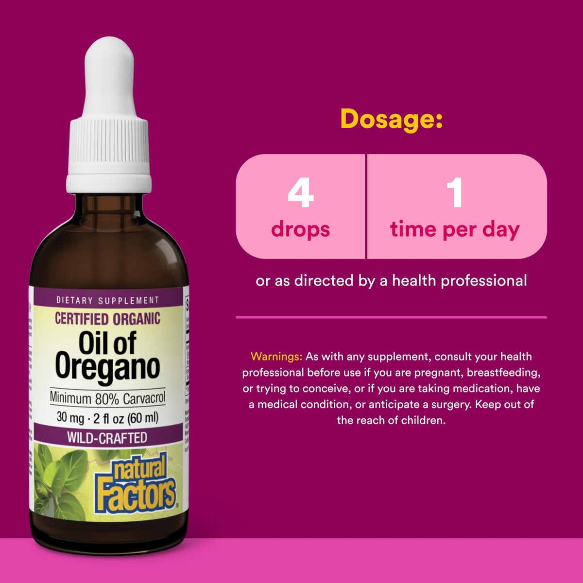 Natural Factors Oil of Oregano - Liquid Antioxidant Support Supplement for Immune Support - Easy Swallow Health Supplement - FENGGESTORE20