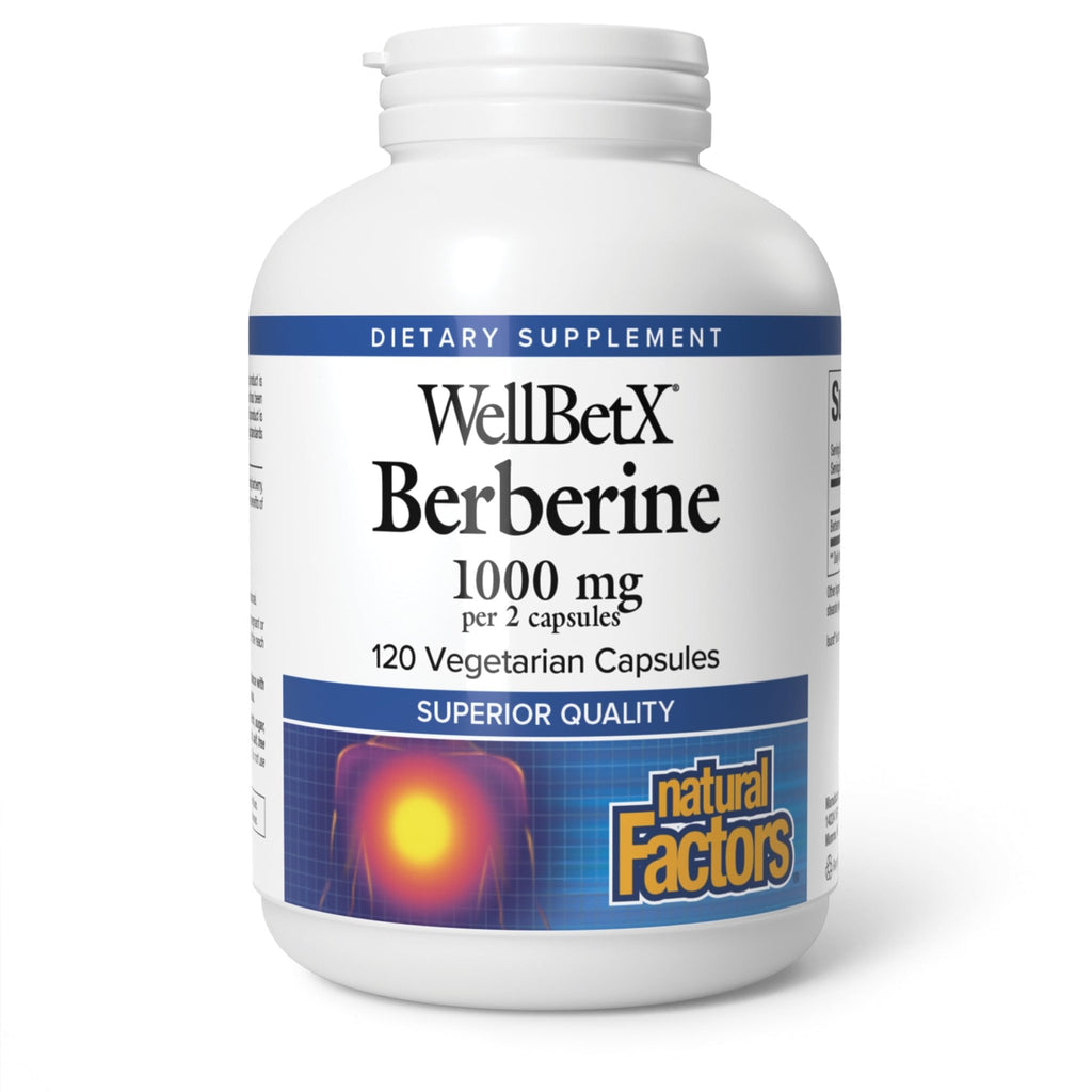 Natural Factors WellBetX Berberine - Daily Supplement Supports Metabolic Health - Formula Supports Healthy Heart - Gluten-Free & Vegan - FENGGESTORE20