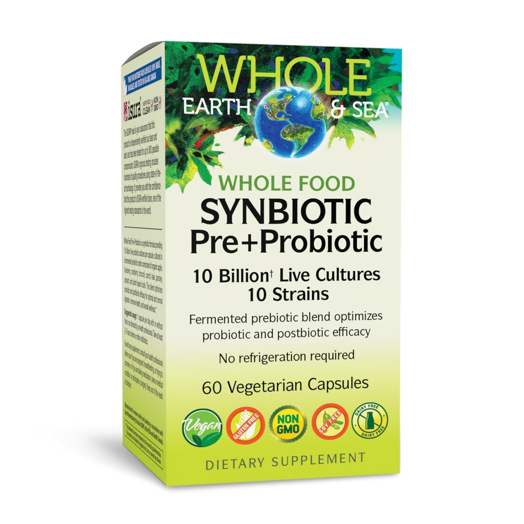 Natural Factors Whole Food Synbiotic Pre+Probiotic 10 Billion - Organic Gut & Digestive Health Supplement - Non-GMO, Gluten-Free & Dairy-Free - FENGGESTORE20