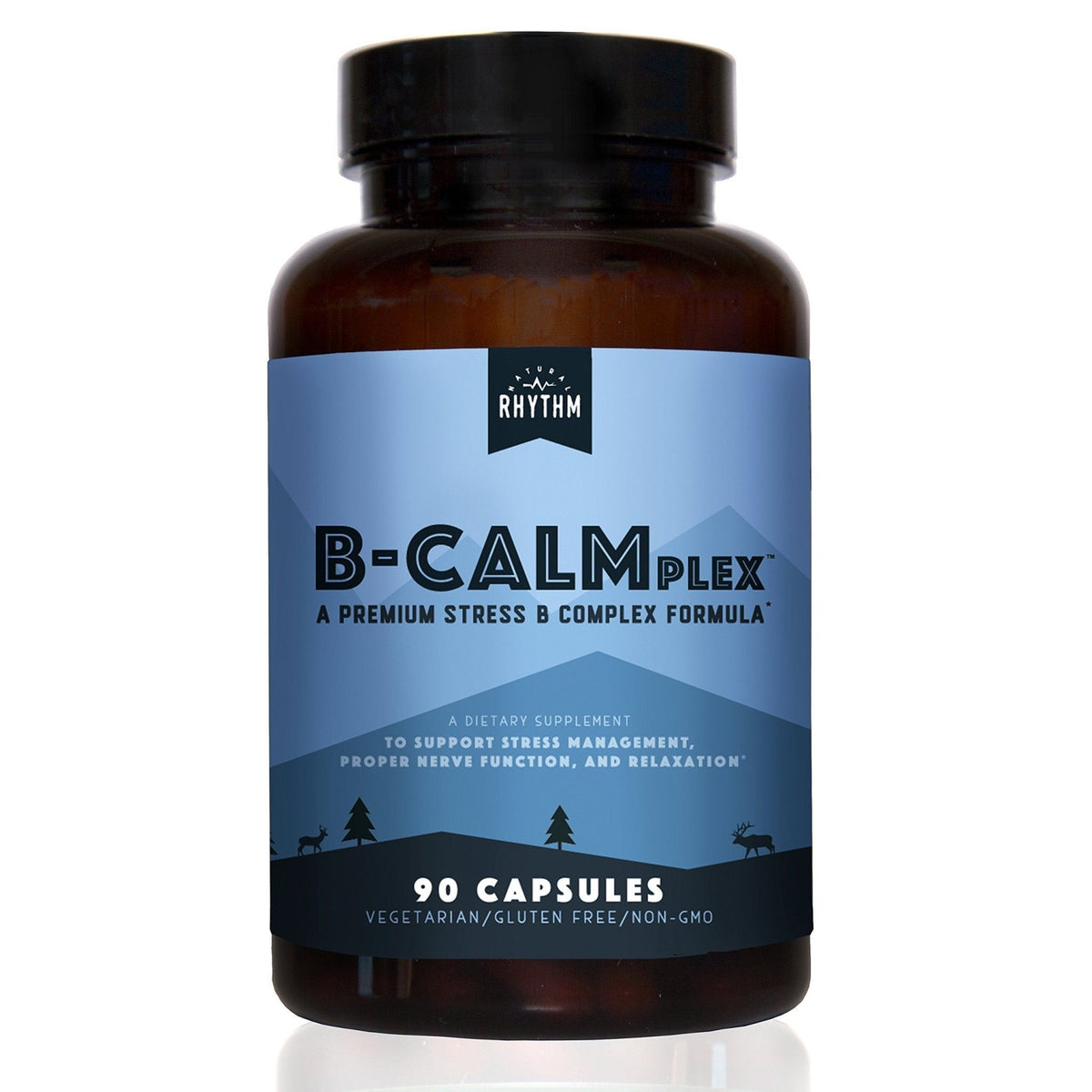 Natural Rhythm B-CALMplex B-Complex Vitamin Supplement, Comprehensive B Vitamin Blend with Methylfolate & B12, 3 Month Supply, 90 Capsules - FENGGESTORE20