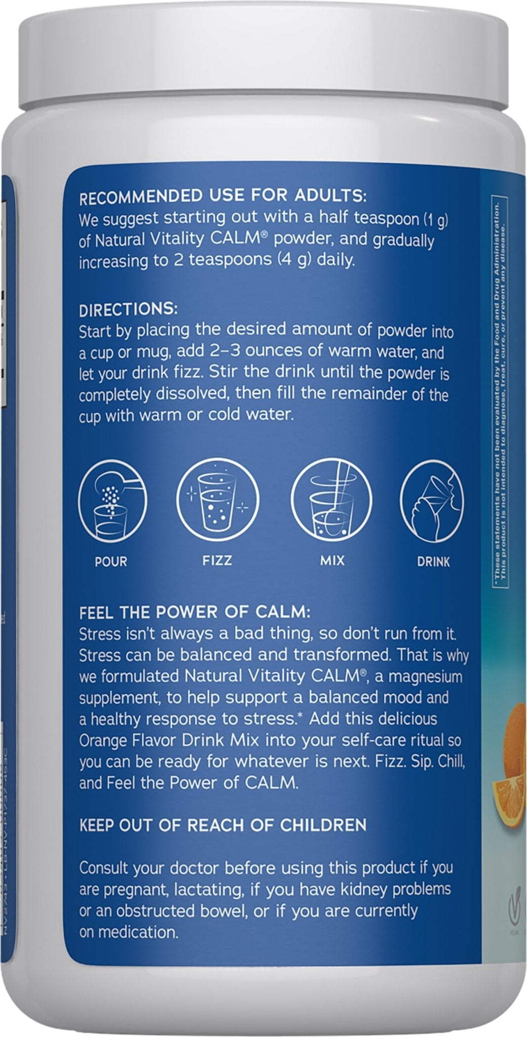 Natural Vitality Calm, Magnesium Citrate Supplement, Anti-Stress Drink Mix Powder, Gluten Free, Vegan - FENGGESTORE20
