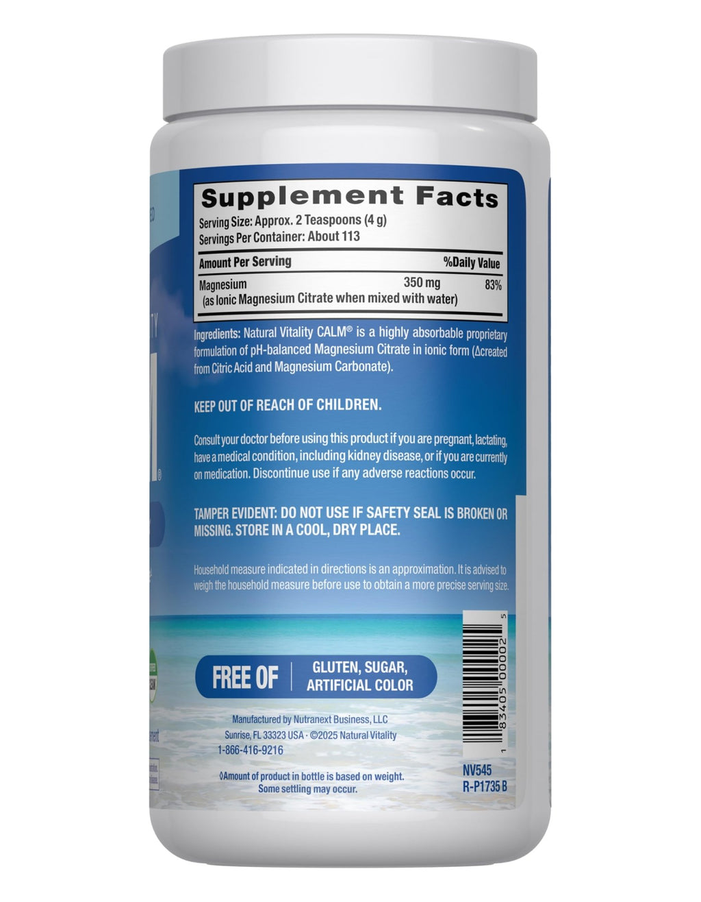 Natural Vitality Calm, Magnesium Supplement, Anti-Stress Drink Mix Powder, Gluten Free, Vegan, & Non-GMO, Original Unflavored, 16 oz - FENGGESTORE20