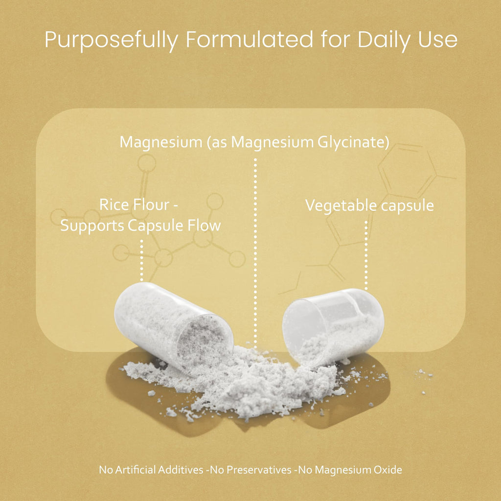 NaturaLife Labs Magnesium Glycinate - 450 mg per Serving – 120 Vegan Capsules - Non-GMO, Gluten-Free, Vegan - FENGGESTORE20