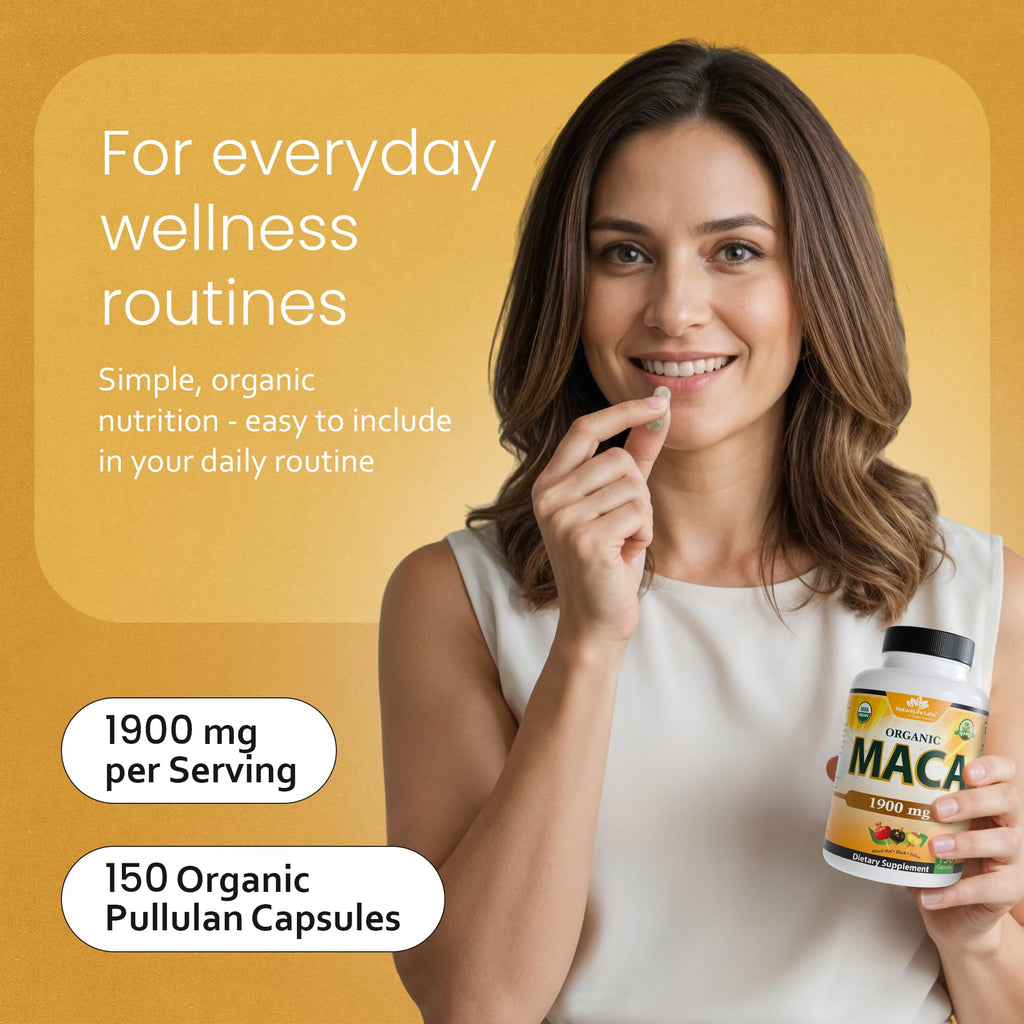 NaturaLife Labs Organic Maca Root – Black, Red & Yellow – 1900 mg per Serving – 150 Capsules – Gelatinized Peruvian Maca - FENGGESTORE20