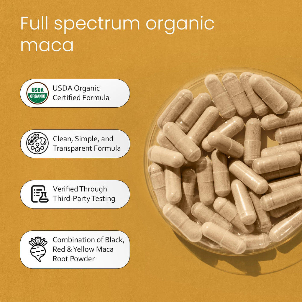 NaturaLife Labs Organic Maca Root – Black, Red & Yellow – 1900 mg per Serving – 150 Capsules – Gelatinized Peruvian Maca - FENGGESTORE20