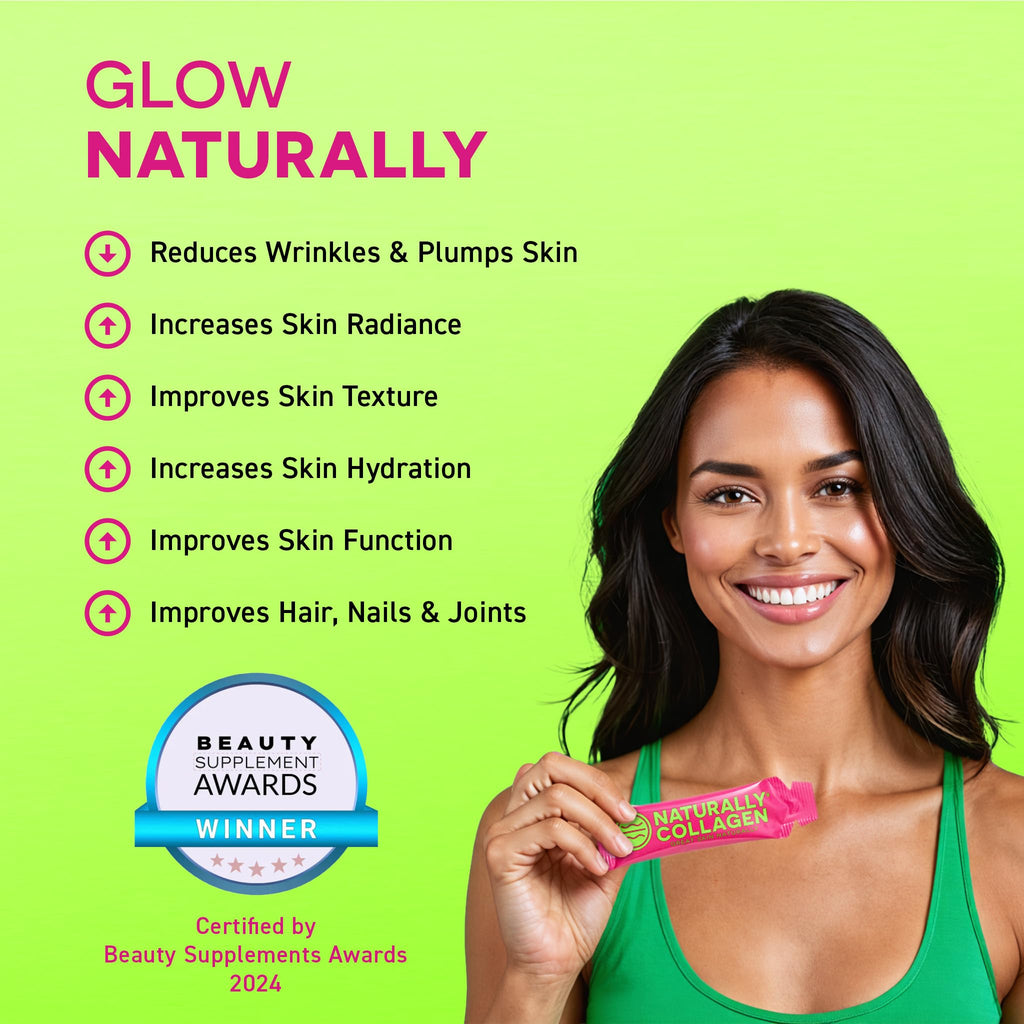 Naturally Collagen - Premium Hydrolyzed Liquid Marine Collagen Supplement - 8000mg of Collagen per Sachet Plus 180mg VIT C - Natural Tropical Fruit Flavour - 14 Sachets per Box - FENGGESTORE20