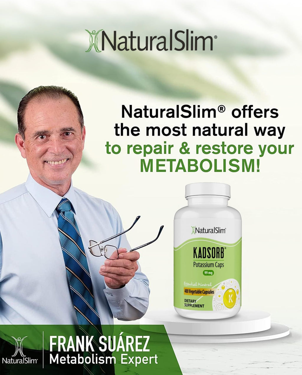 NaturalSlim Natural Potassium Citrate Gluconate 99 mg - Kadsorb Supports Electrolyte Balance & Normal pH - Absorbable Potassium Supplements - FENGGESTORE20