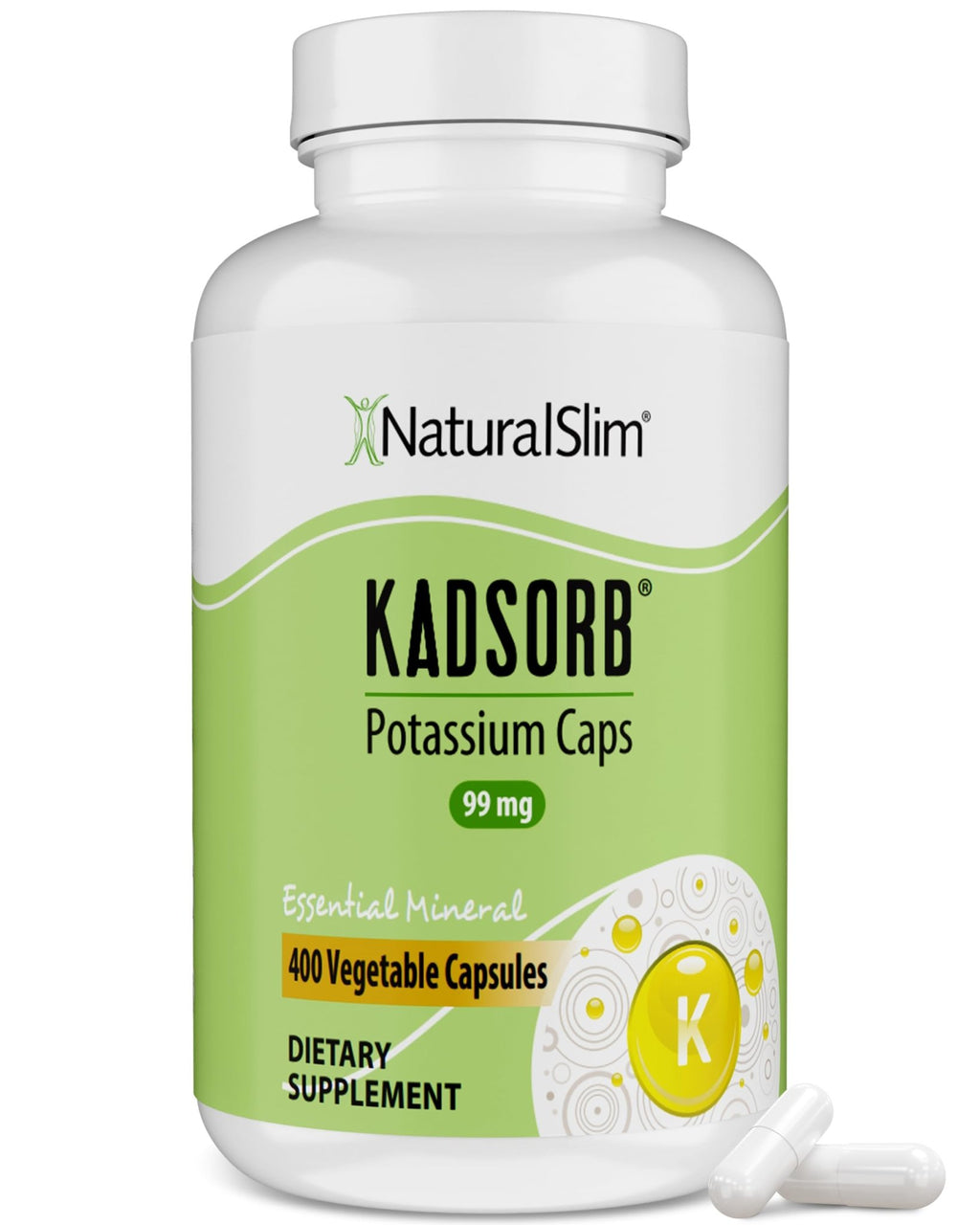 NaturalSlim Natural Potassium Citrate Gluconate 99 mg - Kadsorb Supports Electrolyte Balance & Normal pH - Absorbable Potassium Supplements - FENGGESTORE20