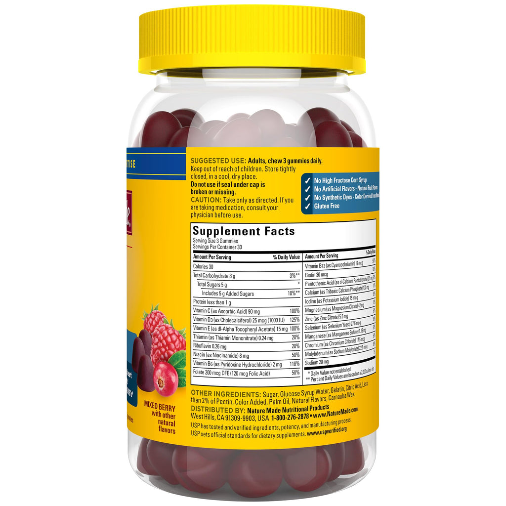 Nature Made Advanced Multivitamin Gummies for Him with Magnesium Citrate, Calcium & All 8 B Vitamins, Multivitamin for Men, - FENGGESTORE20