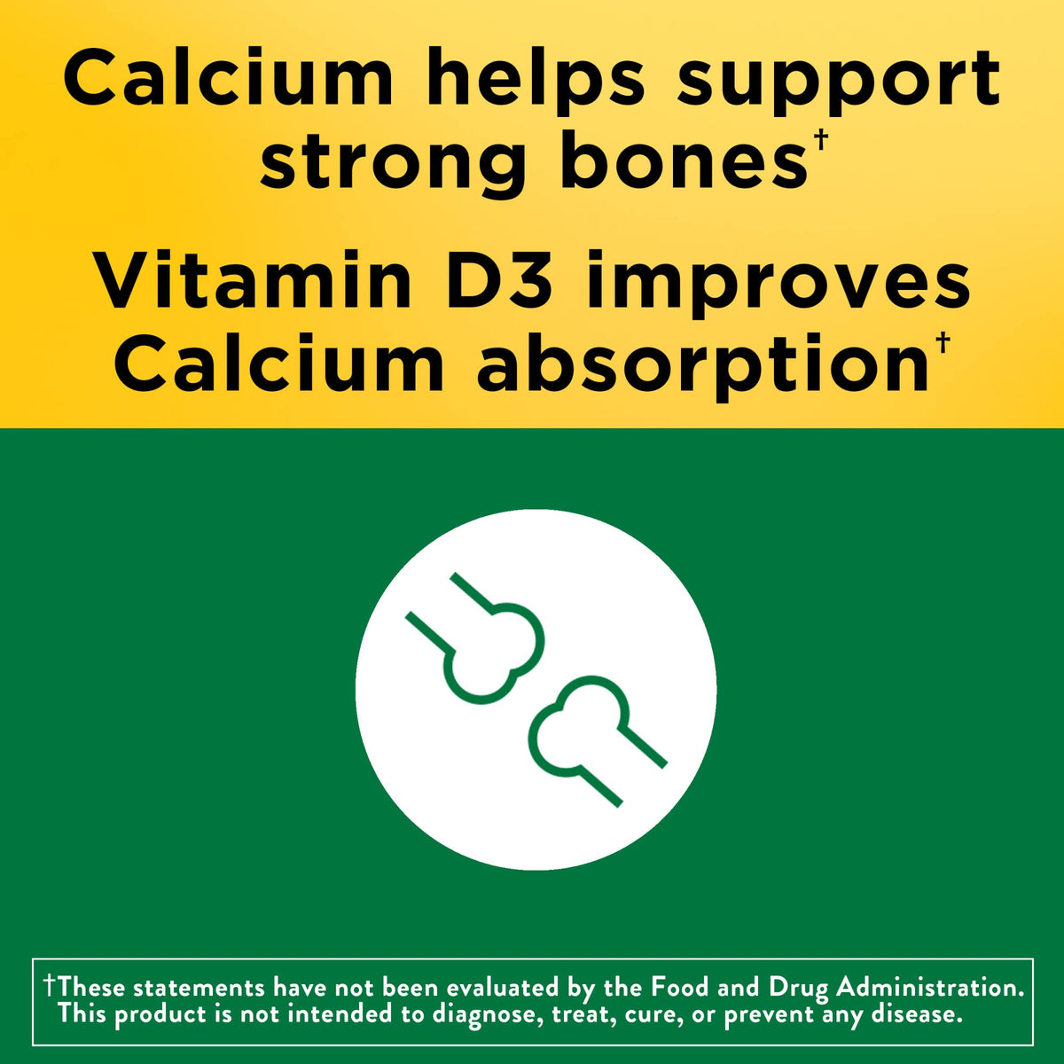 Nature Made Calcium 600 mg with Vitamin D3, Dietary Supplement for Bone Support, 220 Tablets - FENGGESTORE20