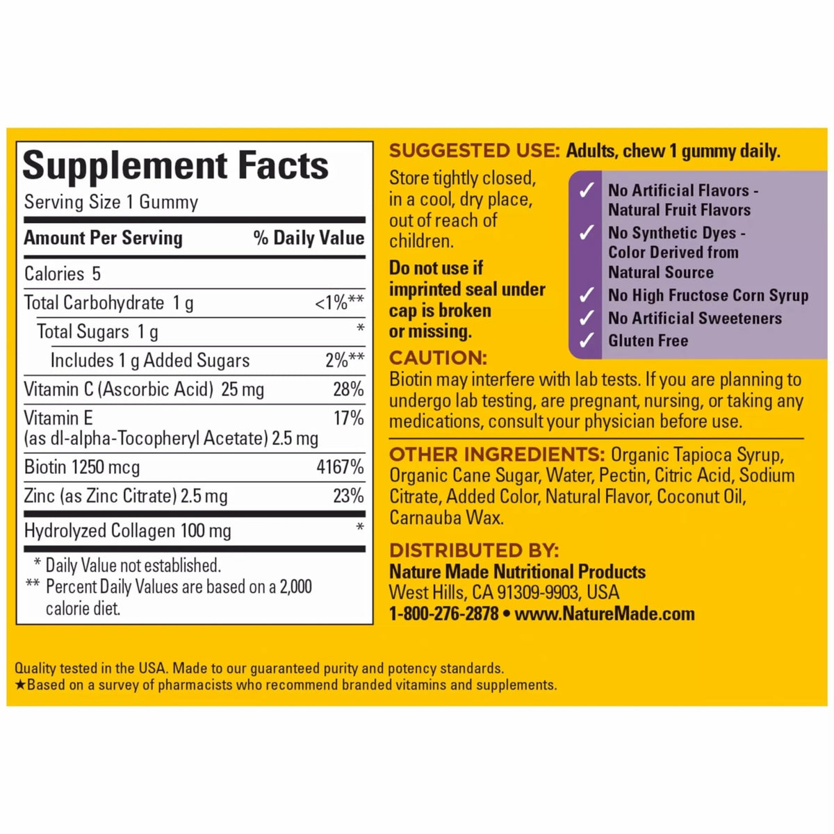 Nature Made Collagen Gummies with Vitamin C, Zinc, Biotin, Hydrolyzed Collagen Peptides for Women and Men, Healthy Skin Support Supplement, 60 Gummies, 60 Day Supply - FENGGESTORE20