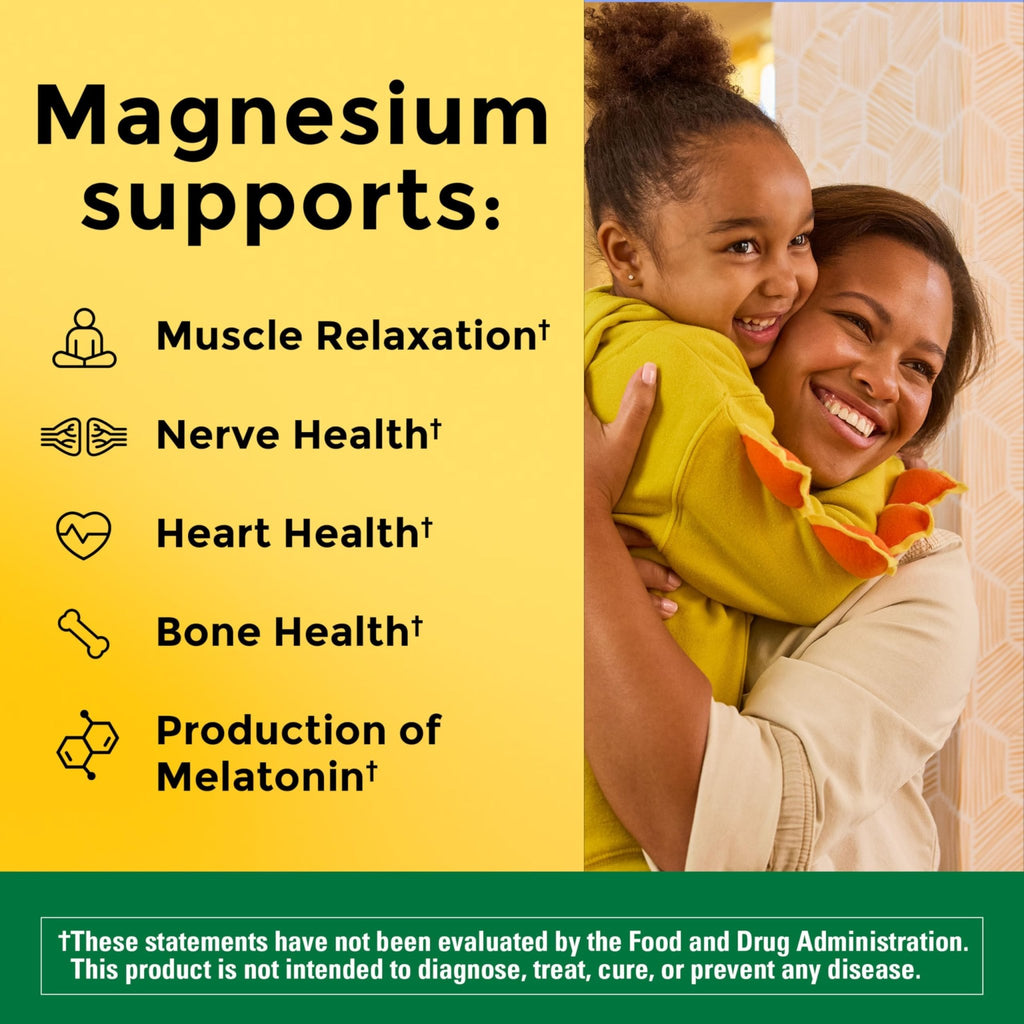 Nature Made High Absorption Magnesium Glycinate Gummies 100 mg per Serving, Muscle, Nerve, Bone and Heart Support, Magnesium Supplement, 40 Magnesium Gummies, 20 Day Supply - FENGGESTORE20