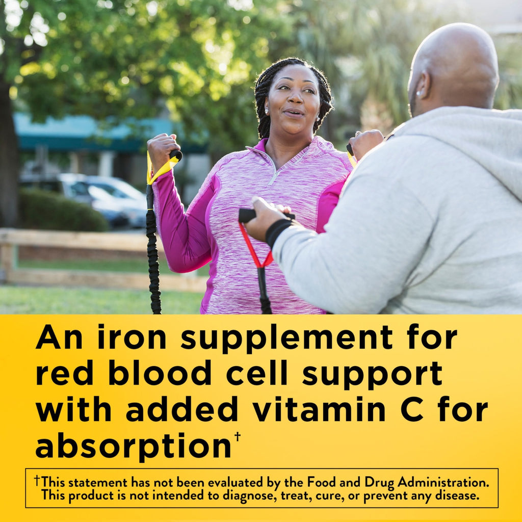 Nature Made Iron 18 mg per serving Gummies with Vitamin C, Iron Supplement for Red Blood Cell Support, 60 Gummies, 30 Day Supply - FENGGESTORE20