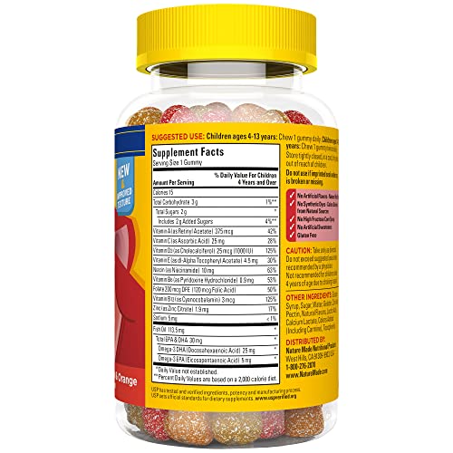 Nature Made Kids First Multivitamin with Omega-3, Kids Gummy Multivitamins with Vitamins and Minerals for Nutritional Support, 70 Gummies - FENGGESTORE20
