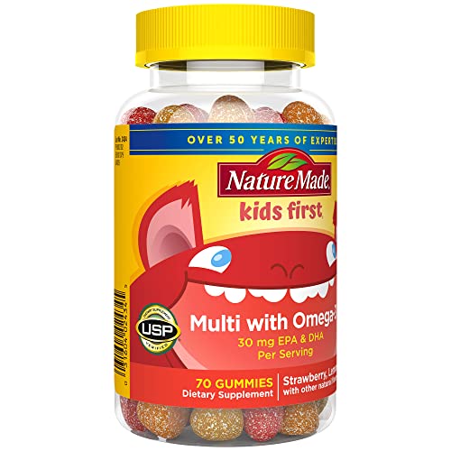 Nature Made Kids First Multivitamin with Omega-3, Kids Gummy Multivitamins with Vitamins and Minerals for Nutritional Support, 70 Gummies - FENGGESTORE20