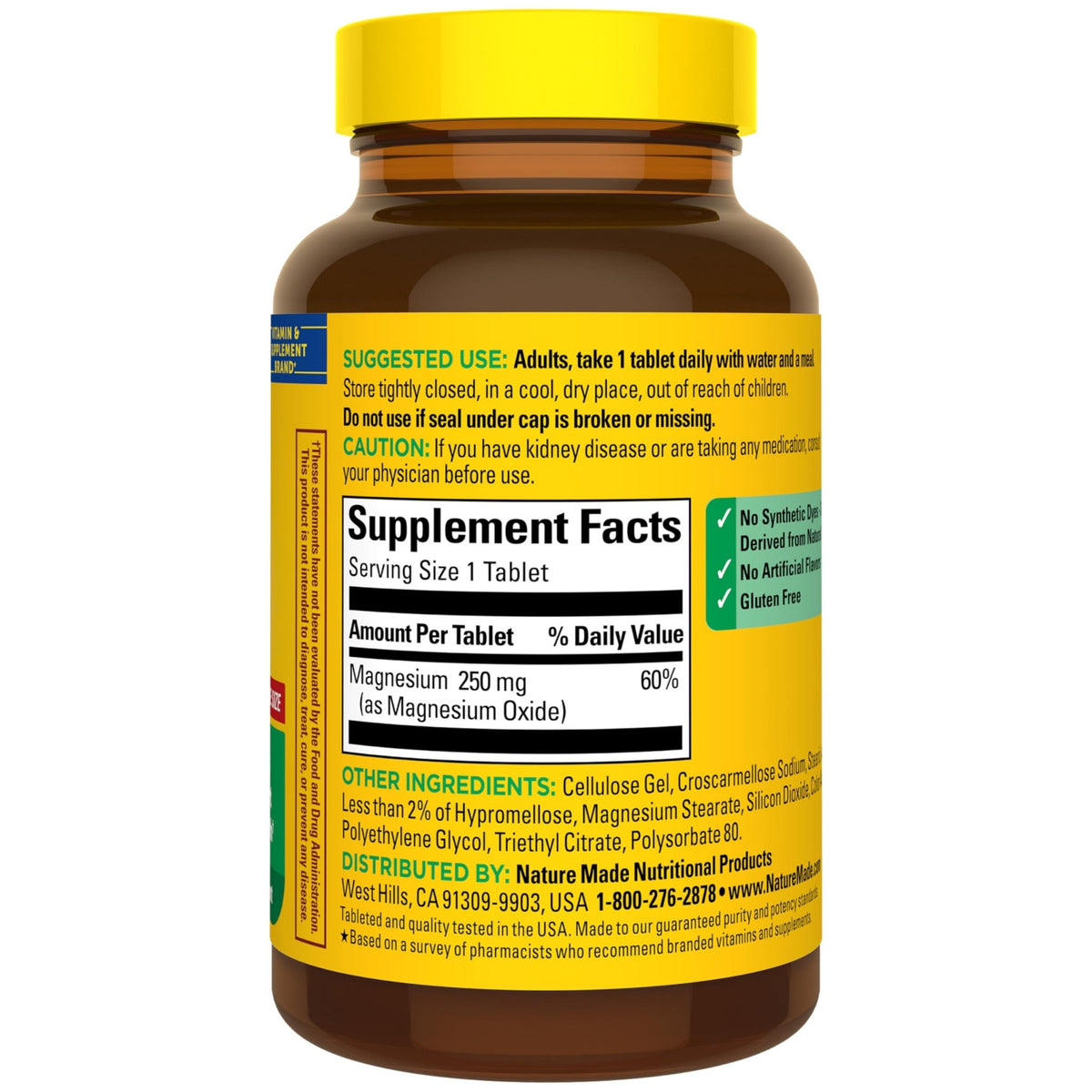 Nature Made Magnesium Oxide 250 mg, Magnesium Supplements for Men and Women, Support for Muscle, Heart - FENGGESTORE20