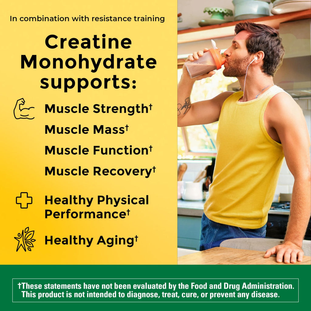 Nature Made Micronized Creatine Monohydrate Powder 5 g per Serving, Unflavored Drink Mix Powder, Muscle Support, 450 g, 90 Day Supply - FENGGESTORE20