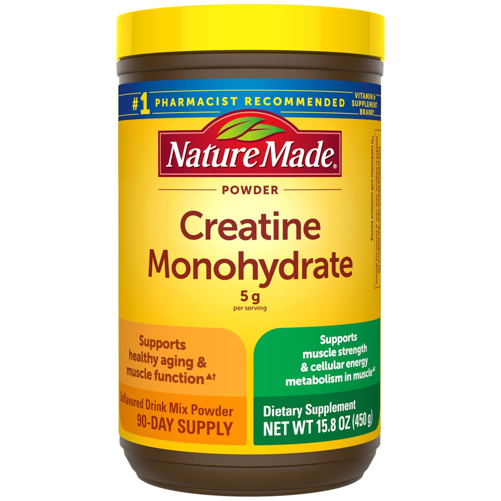 Nature Made Micronized Creatine Monohydrate Powder 5 g per Serving, Unflavored Drink Mix Powder, Muscle Support, 450 g, 90 Day Supply - FENGGESTORE20