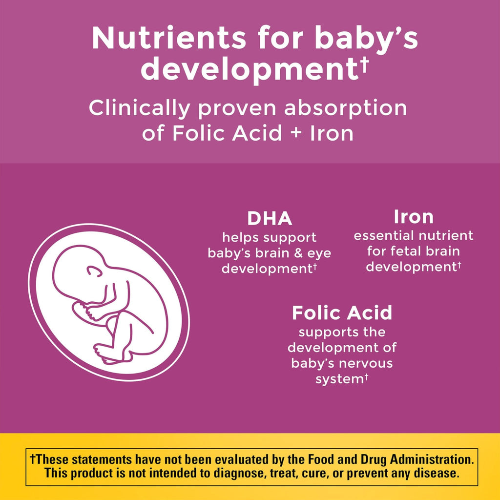 Nature Made Prenatal Vitamins for Women with Folic Acid + DHA, Prenatal Vitamin and Mineral Supplement for Daily Nutritional Support - FENGGESTORE20