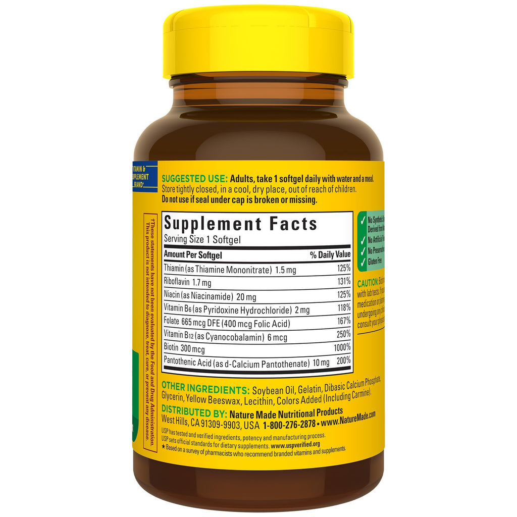 Nature Made Super B Complex Vitamins for Women and Men, Dietary Supplement for Energy Metabolism Support, Super Vitamin B Complex - FENGGESTORE20