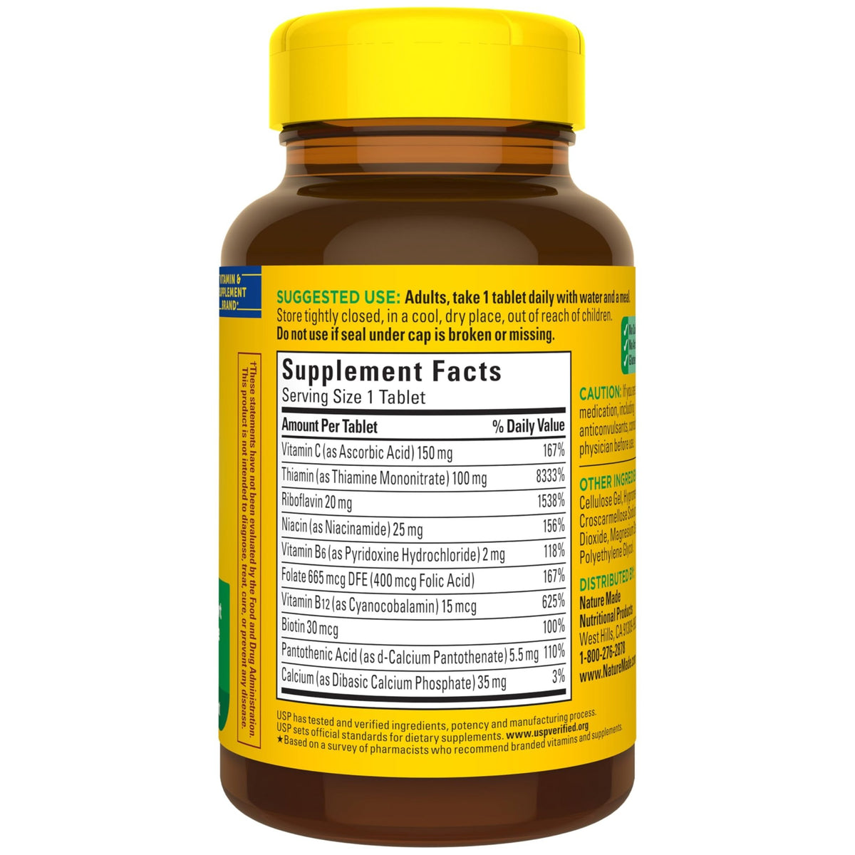 Nature Made Super B Complex with Vitamin C & Folic Acid, B Complex Vitamins for Women and Men, Dietary Supplement - FENGGESTORE20