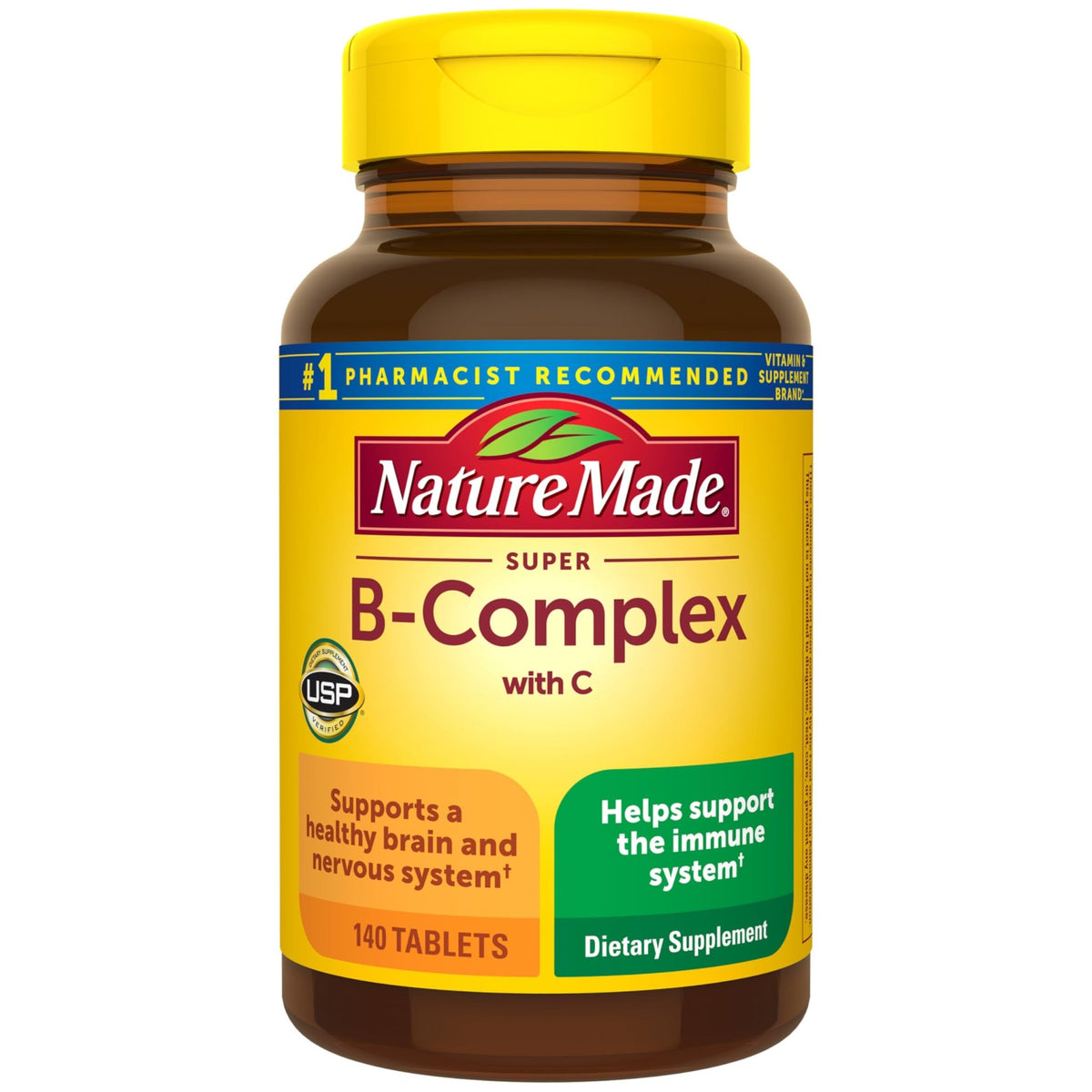 Nature Made Super B Complex with Vitamin C & Folic Acid, B Complex Vitamins for Women and Men, Dietary Supplement - FENGGESTORE20