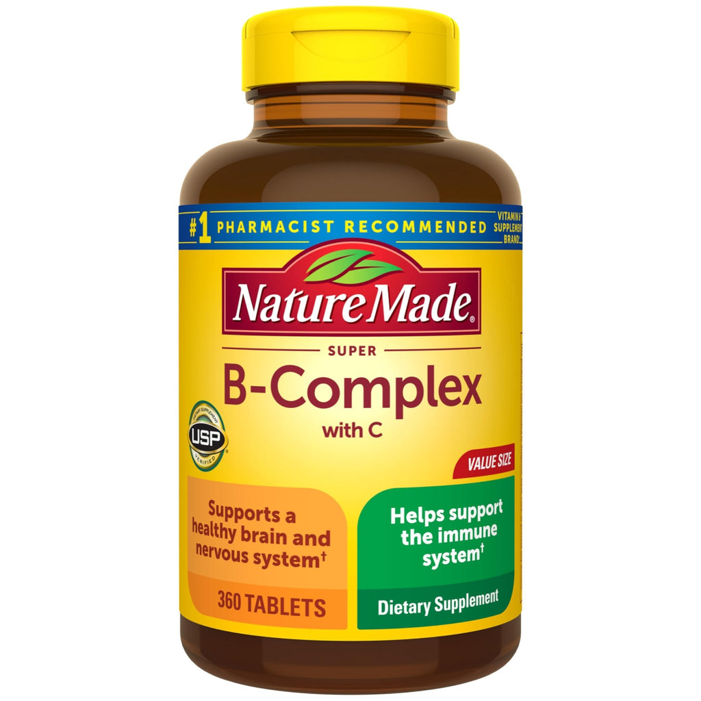 Nature Made Super B Complex with Vitamin C & Folic Acid, B Complex Vitamins for Women and Men, Dietary Supplement - FENGGESTORE20