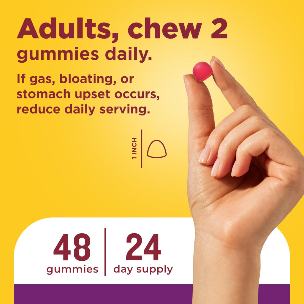Nature Made Triple-Action Biotics, Gut and Immune Health Support, Digestive Probiotics for Women and Men, Prebiotic Fiber Gummies, 48 Gummies, 24 Day Supply - FENGGESTORE20
