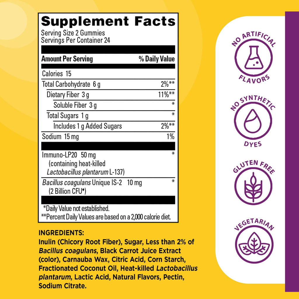 Nature Made Triple-Action Biotics, Gut and Immune Health Support, Digestive Probiotics for Women and Men, Prebiotic Fiber Gummies, 48 Gummies, 24 Day Supply - FENGGESTORE20