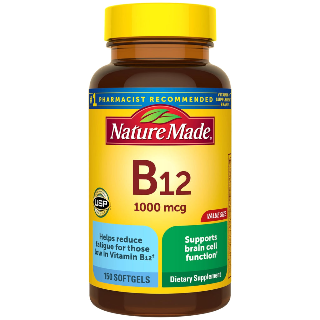 Nature Made Vitamin B12 1000 mcg, Dietary Supplement for Energy Metabolism Support, B12 Vitamins 1000 mcg, 150 Softgels, 150 Day Supply - FENGGESTORE20