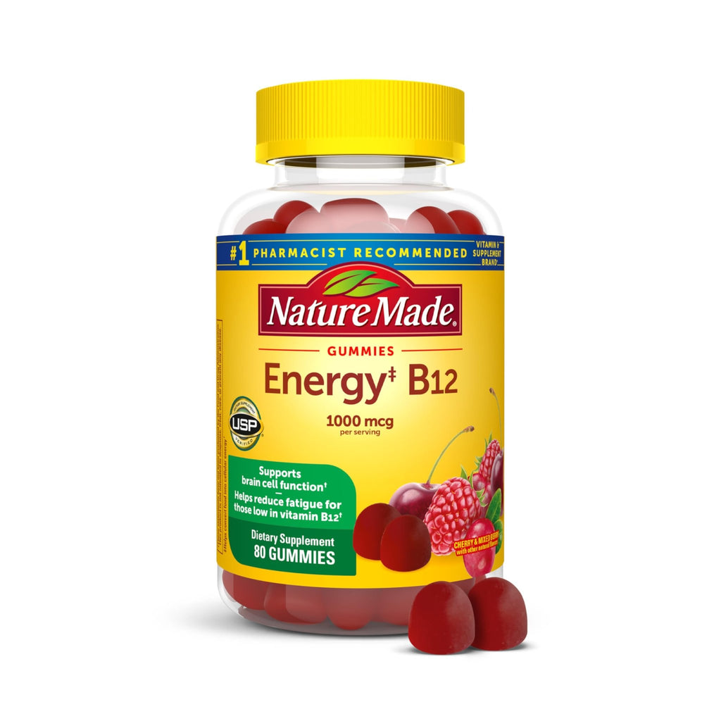 Nature Made Vitamin B12 Gummies 1000 mcg per serving, Dietary Supplement for Energy Metabolism Support, B12 Vitamins - FENGGESTORE20