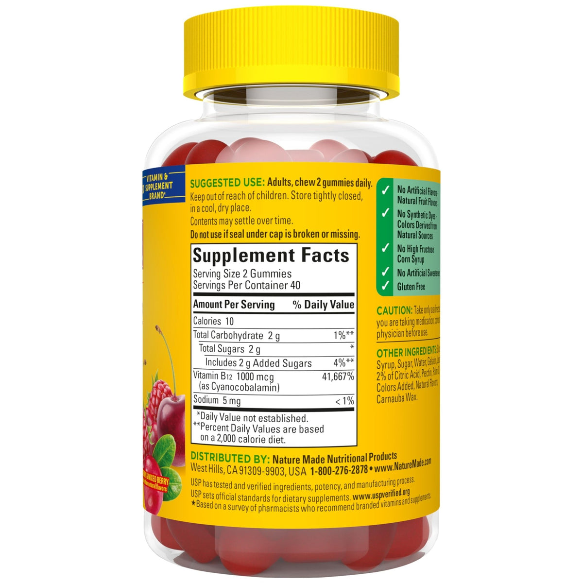 Nature Made Vitamin B12 Gummies 1000 mcg per serving, Dietary Supplement for Energy Metabolism Support, B12 Vitamins - FENGGESTORE20