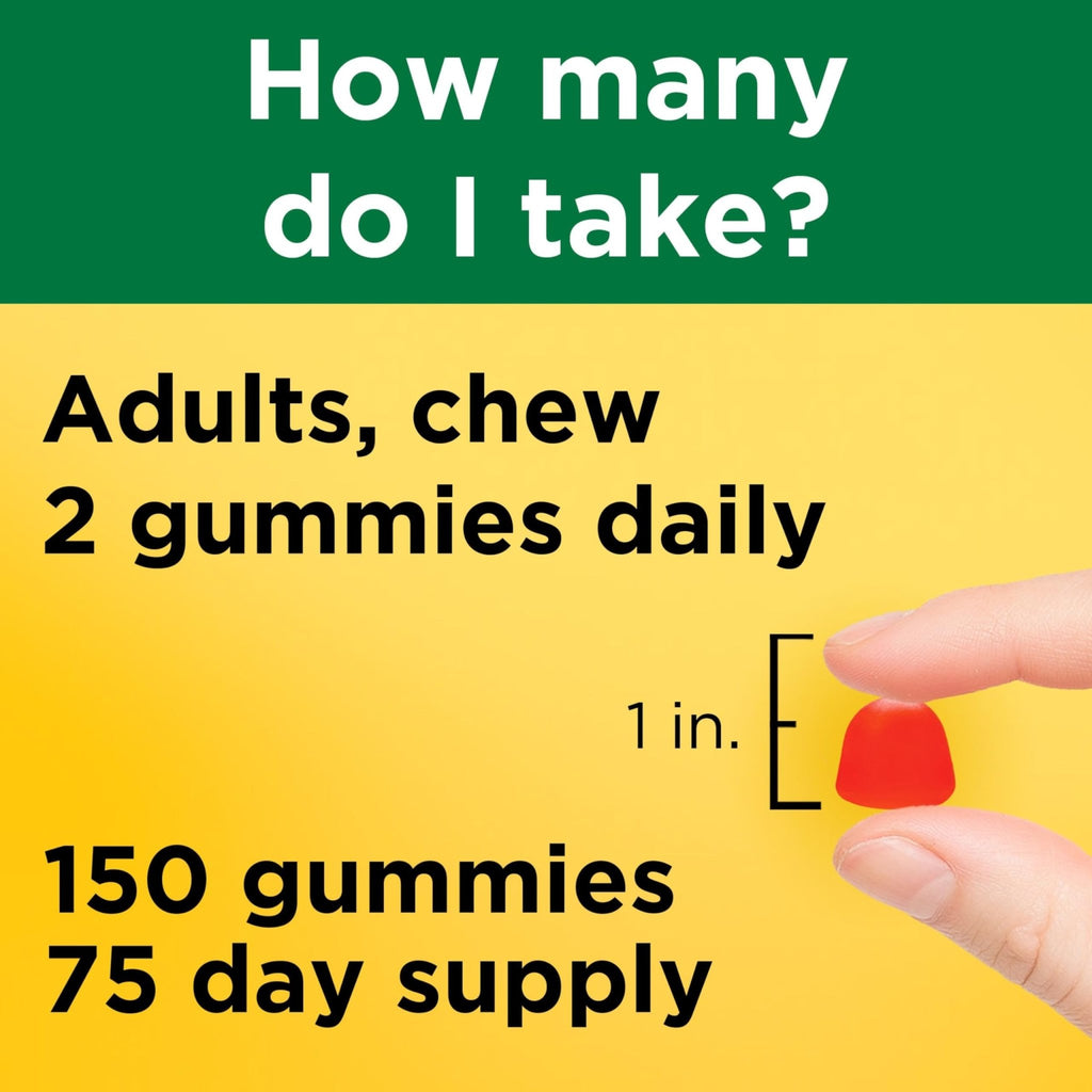 Nature Made Vitamin D3 5000 IU Per Serving Gummies Extra Strength, Bone and Immune Health Support, 150 Vitamin D Gummies for Adults, 75 Day Supply - FENGGESTORE20