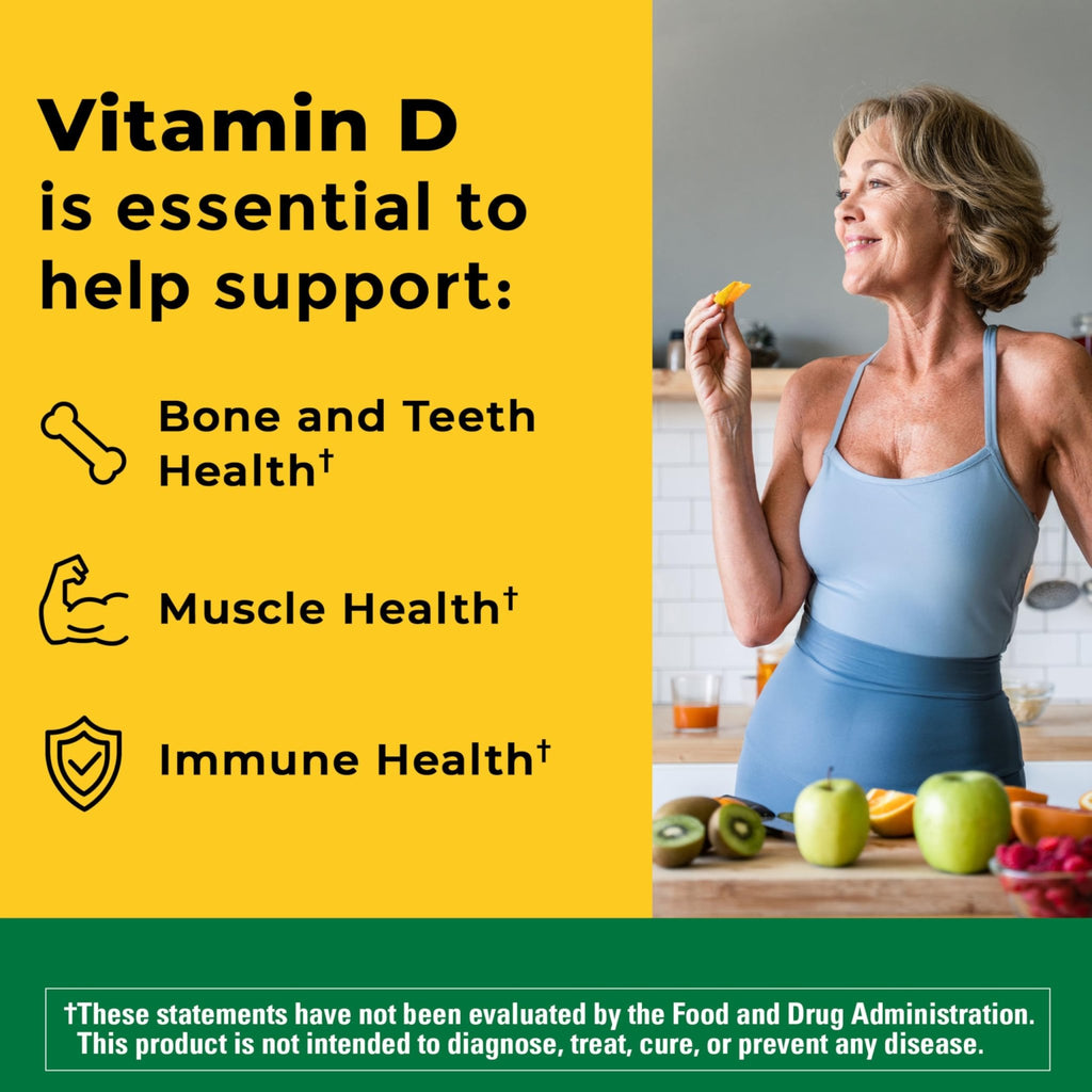 Nature Made Vitamin D3 5000 IU Per Serving Gummies Extra Strength, Bone and Immune Health Support, 150 Vitamin D Gummies for Adults, 75 Day Supply - FENGGESTORE20