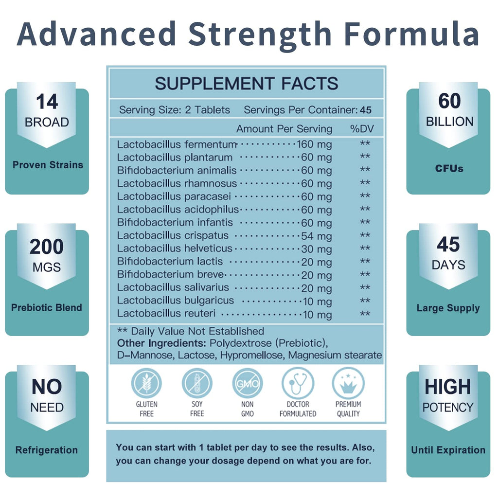 NATURE TARGET Probiotics for Men with Men Care Supplement, Prebiotics & Probiotic for Men's Digestive and Immune Health,60 Billion CFUs & 14 Strains Shelf Stable, - FENGGESTORE20