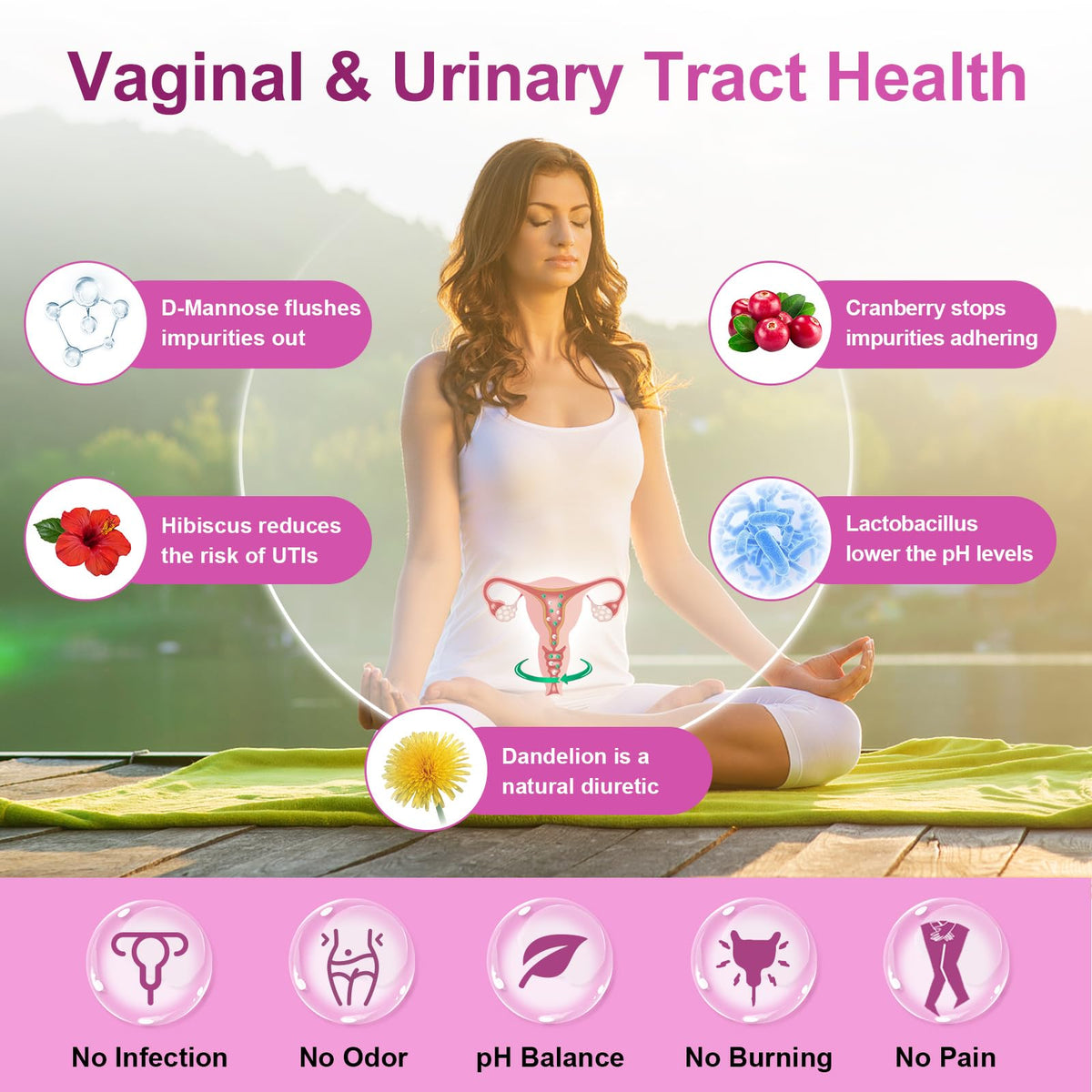 NATURE TARGET Probiotics for Women, 100 Billion CFUs Probiotic with Digestive Enzymes & Prebiotics, Vaginal Probiotics with Cranberry for Urinary Tract Health - FENGGESTORE20