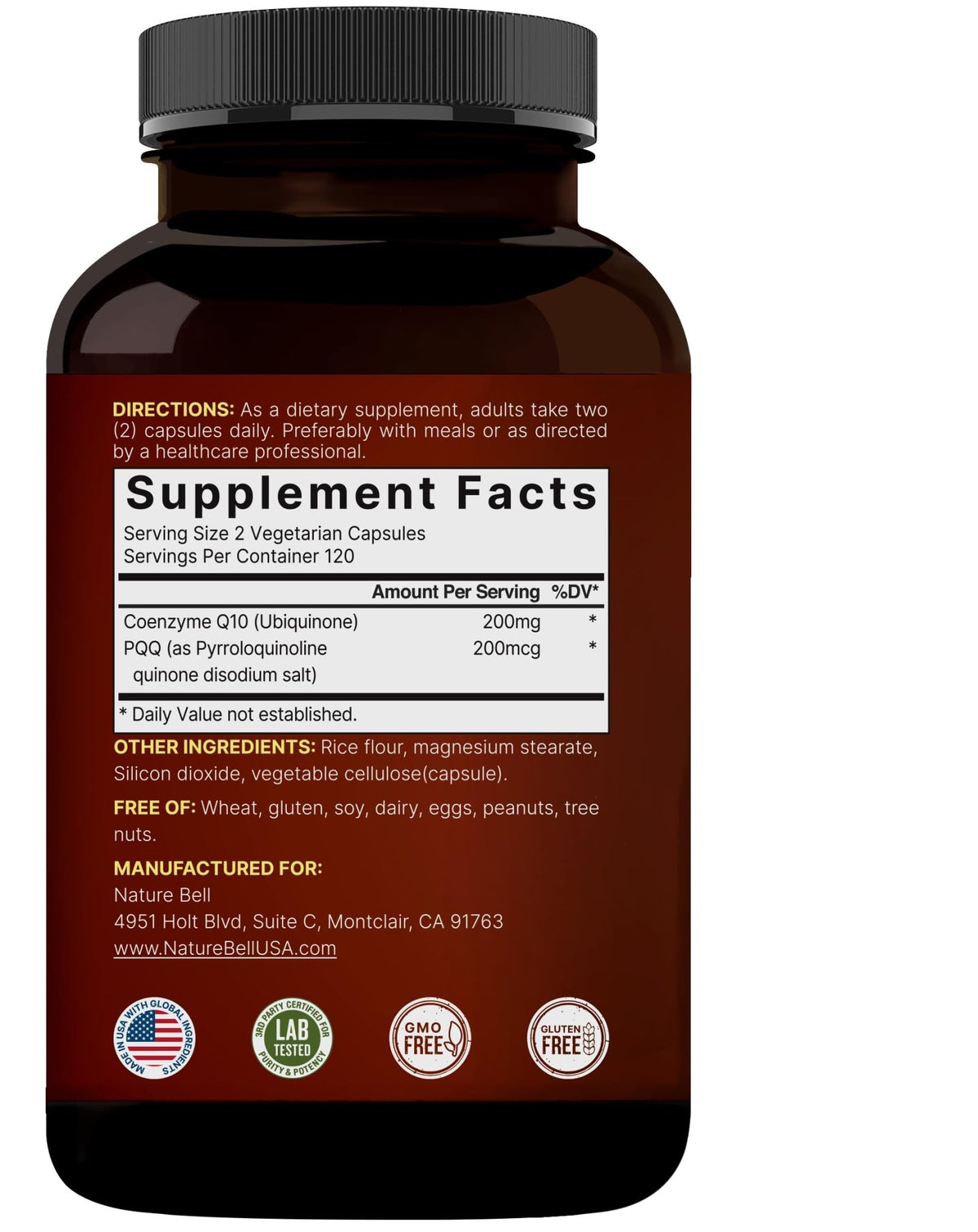 NatureBell CoQ10 200mg with PQQ, 240 Veggie Capsules | Stable High Absorption Form – Antioxidant Support for Heart, & Energy Health - FENGGESTORE20