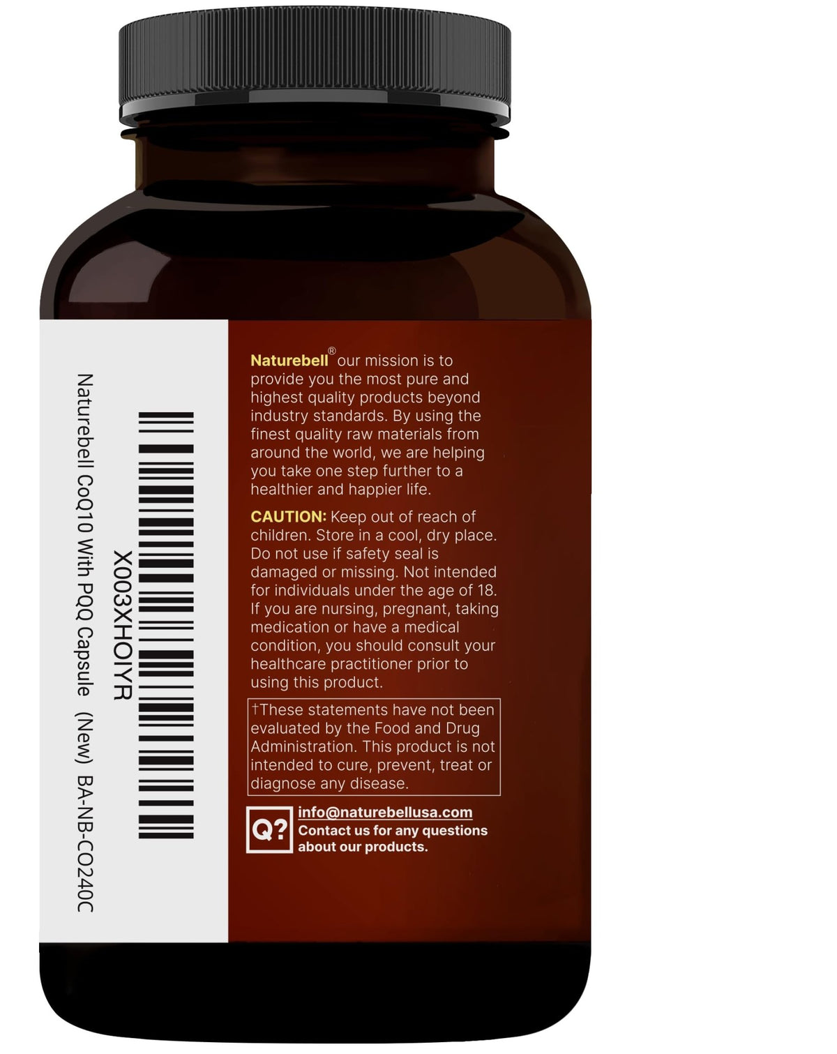 NatureBell CoQ10 200mg with PQQ, 240 Veggie Capsules | Stable High Absorption Form – Antioxidant Support for Heart, & Energy Health - FENGGESTORE20