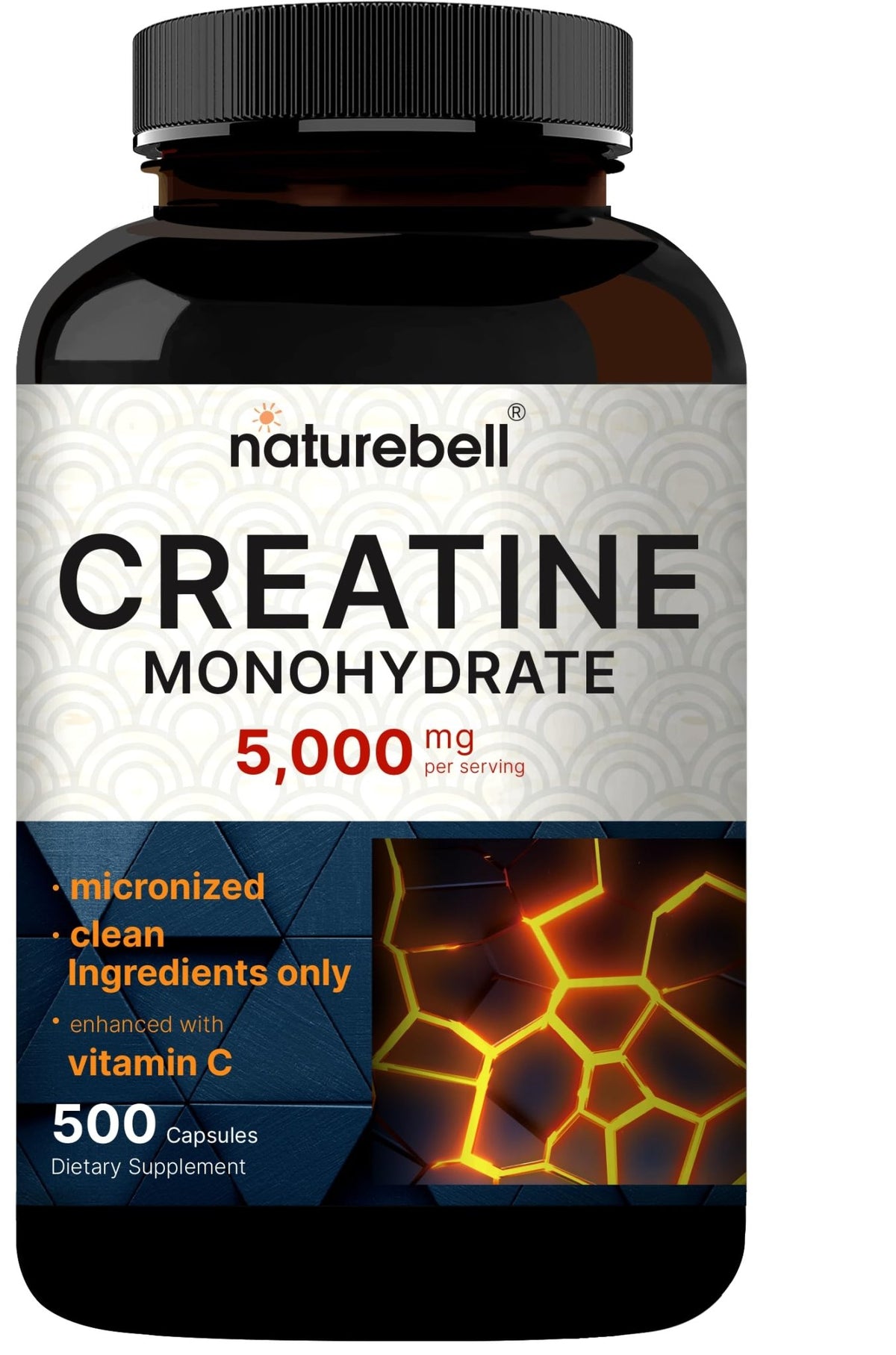 NatureBell Creatine Monohydrate Capsules 5,000mg Per Serving, 500 Count | Micronized, Unflavored Creatine Pills | Pre-Workout & Muscle Strength Support - FENGGESTORE20