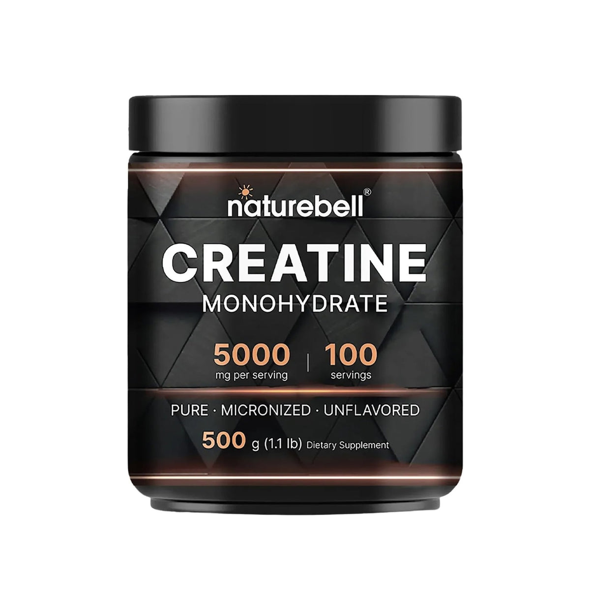 NatureBell Creatine Monohydrate Powder - 500g - Micronized Powder - Delivers 5,000mg Creatine Per Serving - Pre-Workout or Post-Workout Support* - FENGGESTORE20